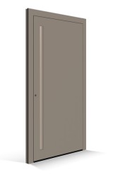 Porta d'ingresso Le Corbusier - Pannello porta ombre naturelle moyenne - Modanatura maniglia ombre naturelle claire