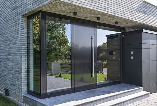 Hliníkové vstupní dveře Pohled zvenčí